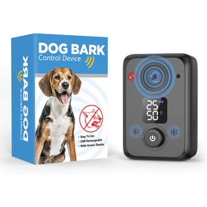 Anti Barking Device for Dogs,50FT Effective Range bark Deterrent Device,3 Modes Rechargeable,Fit All Breeds&Size Dog Black, Medium
