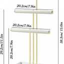 Necklace Display Holder, Jewelry Organizer Stand Earrings Bracelet Holder, 3 Tier Jewelry Display Tower Rack with Metal Frame and Ring Tray for Women (Gold)