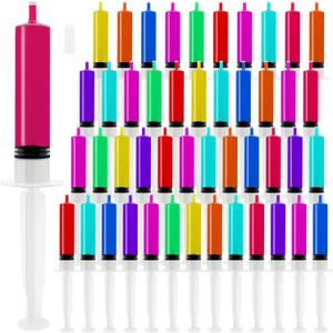 120 Pack Plastic Syringes with Tip Cap 10ml Capacity Resuable Syringe for Halloween, Thanksgiving Day, Christmas, Graduation