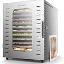 Commercial Large 12 Trays Food Dehydrator, Usable Area up to 22.67ft, 1200W Full Stainless Steel Dryer Machine, up to 190 Temperature, for Meat, Fruit, Veggies, Beef, Herbs, Pet Foods