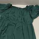 SCOMCHIC Women Plus Size Midi Dresses Puff Short Sleeve Square Neck Wedding Guest Elegant Flowy Belted A Line Dress 1 XL