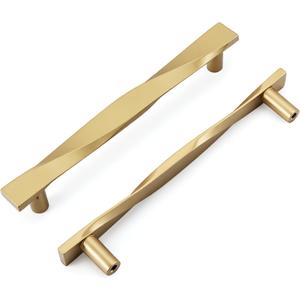 Goldenwarm 15 Pack Gold Cabinet Handles Brushed Gold Cabinet Pulls Solid Zinc Alloy Drawer Handles Kitchen Drawer Pulls 5Inch Hole Center Brass Hardware