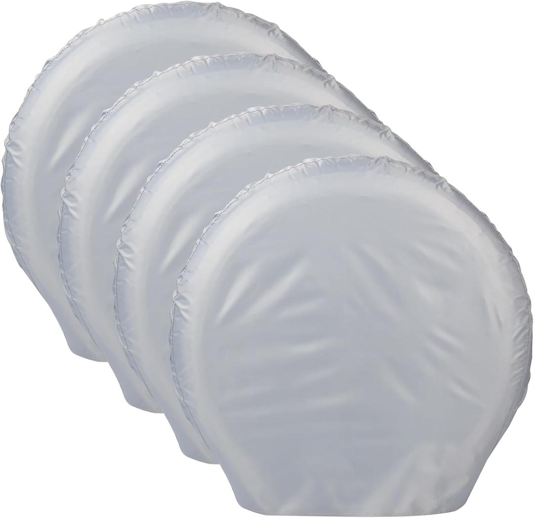 RV Tire Covers Wheel Covers 4 Pack Waterproof UV Proof Windproof Tire Protector for RV, Truck, Trailer, SUV Universal Fit Outdoor Wheel Protection All-Weather Protection Fits Diameters 27-29 inch