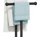 YINMIT Hand Towel Stand with Heavy Wood Base, Free Standing Towel Rack Double T-Shape Hand Towel Holder for Bathroom, Countertop Towel Holder for Bathroom, Kitchen, Countertop Vanity