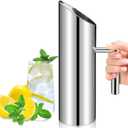 Stainless Steel Water Pitcher 53oz Modern Metal Pitcher with Ice Guard Silver Carafe Drink with Handle or Iced Hot Drink Tea Juice Coffee Beer