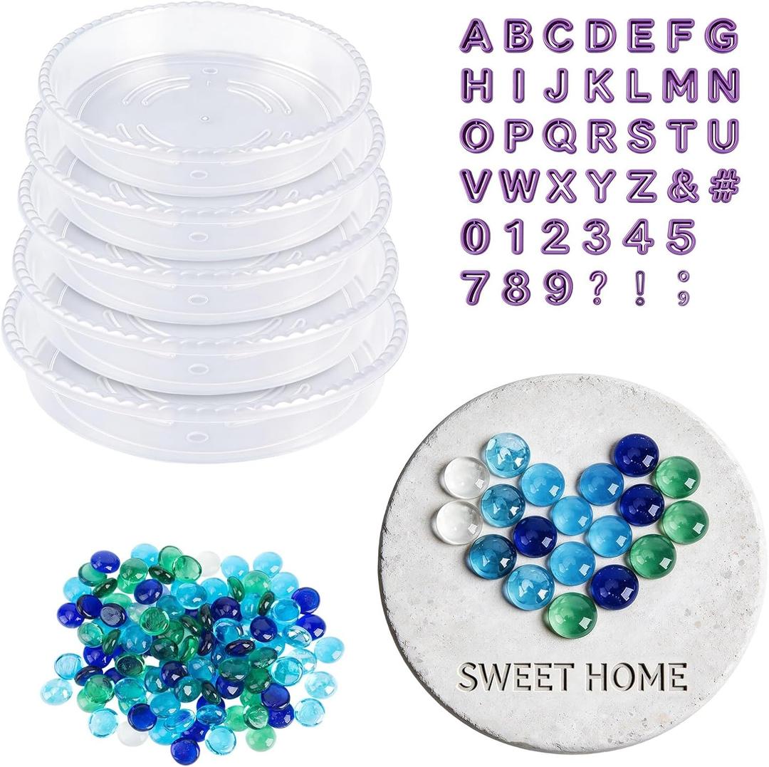 5 Sizes Circular Paving Stone molds, Transparent Plastic Concrete molds, Used for Pouring precast and formwork for Garden Paths and Sidewalks