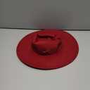 Pro Celia Big Wide Brim Women Fedora Hat (Oval-Wine Red)