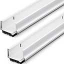 FoldTier 2 Pcs 1-3/4 x 36 Adjustable Double Bubble Door Sweep Bottom of Door, Under Doors Seal for Exterior Doors, Energy Efficient Draft Stopper, Slide to Install, Blocks Dust/Insects/Noise(White)
