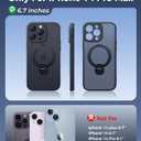 FNTCASE for iPhone 14 Pro-Max Case: [360 Spin Magnetic Stand] [Compatible with Magsafe] [Screen Protector] Translucent Matte Military Grade Shockproof Full Camera Protective Phone Cover - Black
