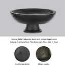 2 x Hanobe Decorative Wood Bowl for Centerpiece: Wooden Black Pedestal Bowl Decor for Entry Way Table - Large Coffee Table Decor Dough Bowl for Fruit,Keys