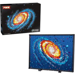 PQKIE The Milky Way Galaxy Micro Mini Building Set for Adults, 2438Pcs 3D Wall Art Building Toy for Home Office Decor, DIY Space Decor Kits with Display Stand,Creative Birthday Gift Toy for Kids Teens