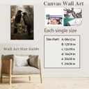 Dark Academic Wall Art Black Crow Poster Gothic Halloween Room Decor Raven Couple in Forest Canvas Print Vintage Rustic Wildlife Painting for Bedroom Living Room Dorm 16x24inch Unframed