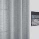 White Grey Curtains 53 x 60 for Living Room 1 Panel Grommet Semi Sheer Window Drapes Burlap Linen Textured Light Filtering Gray Farmhouse Curtain for Bedroom Decor 