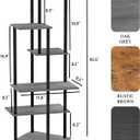 Plant Stand Indoor 6-Tier Metal Wood Plant Shelf for Multiple Flower Pots Corner Tall Flower Holders for Living Room Balcony Bedroom, Oak Grey