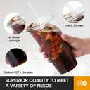 Turbo Bee 50 Sets 32 OZ Clear Plastic Cups with Lids and Straws, Disposable To Go Iced coffee cups with lids for Cold Drinks, Smoothie, and Slushie