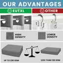 EUTXL Stall No Hook Shower Curtain with Snap in Liner,230GSM Waffle Weave Shower Curtains for Bathroom,60W x 74H,Grey
