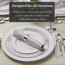 Silver Disposable Dinner Paper Plates with Ruffled Rim - 10.25" (Pack of 18) - Perfect for Weddings, Parties & Special Events