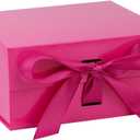 OEMVALATY Bright Pink Gift Box,10x10x5 Inches Gift Boxes with Lids for Presents with Magnetic Closure and Ribbon for Wedding, Storage, Birthday