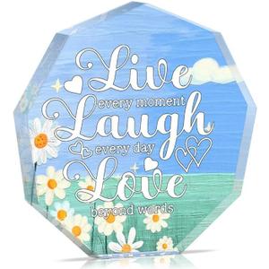 Home Decor Living Room Blue Kitchen Decor Daisy Gifts For Sister Friends Mom Birthday Christmas Decorations For Home Funny Living Room Decoration Acrylic Desk Decoration