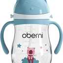 Oberni Leakproof Sippy Cups, Double Sealing No Spill Water Bottle with Weighted Straw and Non-Slip Handle for Toddler 1-3 Years, Tritan Baby Cups 12+ Months, 270ml/9oz (1 Pack,Blue)