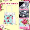 Gilprop 24 Pcs Small Rose Floral Clear PVC Gift Bags with Handles 5.9x6.3x2.76'' Transparent Mini Favor Bags, Reusable Treat Tote for Tea Party, Bridal Shower, Wedding Guests
