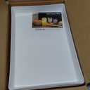 US Acrylic White Plastic Serving Trays (Set of 4) 15 x 10 | Large Unbreakable Reusable Rectangular Party Platters | Serve Appetizers, Fruit, Veggies, & Desserts | BPA-Free & Made in USA
