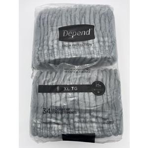 Depend Night Defense Adult Diapers, Incontinence Underwear for Men, Disposable, Overnight, Extra-Large, Grey 34 count, Pack of 2  Depend Night Defense Adult Diapers, Incontinence Underwear for Men, Disposable, Overnight, Extra-Large, Grey 34 count, Pack of 2