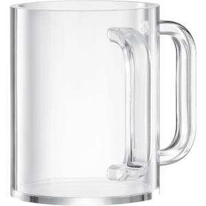 Khen Judaica Acrylic Hand Washing Cup for Netilat Yadayim with Dual Handles - 5" Clear Unbreakable Plastic Negel Vasser Wash Cup for Everyday & Passover Seder, Shabbat, Shul, Synagogue & Home (Clear)