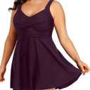 Tempt Me Women's Plus Size Swim Dress - One Piece Swimsuits Tummy Control Bathing Suit Swimwear 2025, 16W