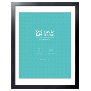 LaVie Home 20x28 Poster Frame Black, Display Pictures 18x24 with Mat or 20x28 Without Mat, Stable and Sturdy Picture Frame with Polished Plexiglass, Horizontal and Vertical Format of The Wall（1 Pack）
in