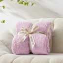 Snuggle Sac Lilac Throw Blanket for Couch, Super Soft Warm Blankets Cozy Knit Fuzzy Lightweight Throws for Sofa, Bed, Living Room, Heather Lilac, 50x70 inches