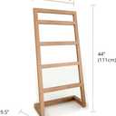 AquaTeak Patented 44"" Sula Teak Free Standing Towel Rack - 4-Rung Angled Hand Towel Holder for Bathroom - Durable Water Resistant Shower Organizer & Drying Rack, Non-Slip Rubber Feet