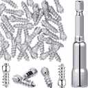 Frienda 100 Pcs Snow Carbide Screw Tire Studs Silver 4 x 12 mm Wheel Tyre Snow Spike Trim Screw in Tire Studs with Installation Tool for Car Truck Bicycle Boot Motorcycle ATV Accessories