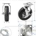 8 Inch Pneumatic Casters Wheels, Heavy Duty Casters Set of 4 with Brake, 1000 lbs Capacity, Locking Swivel Rubber Caster, Outdoor Caster Wheels for Workbench, Cart, Trolley and Wagon