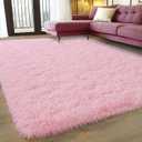8x10 Area Rugs for Living Room, Large Pink Fluffy Rugs for Bedroom Girls Kids Room Dorm Home Decor, Soft Fuzzy Shaggy Shag Carpet Rug