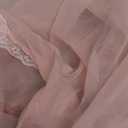 OYOANGLE Women's Lingerie Set 2 Piece Mesh Lace Sheer Chemise and G String Babydoll Nightwear (Pink)