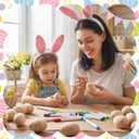 36 Pcs Easter Egg Shakers Set Include 12 Pcs 2026 DIY Wooden Egg Shakers Percussion Musical Maracas Instruments with 24 Color Markers First Easter Gifts Basket Stuffers Music