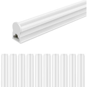 LightingWill 10 Pack LED Shop Light 4FT, Warm White 3000~3500K, 20W, Linkable T5 Integrated Fixture, Utility LED Ceiling Light and Under Cabinet, Corded Electric with Built-in ON/Off Switch