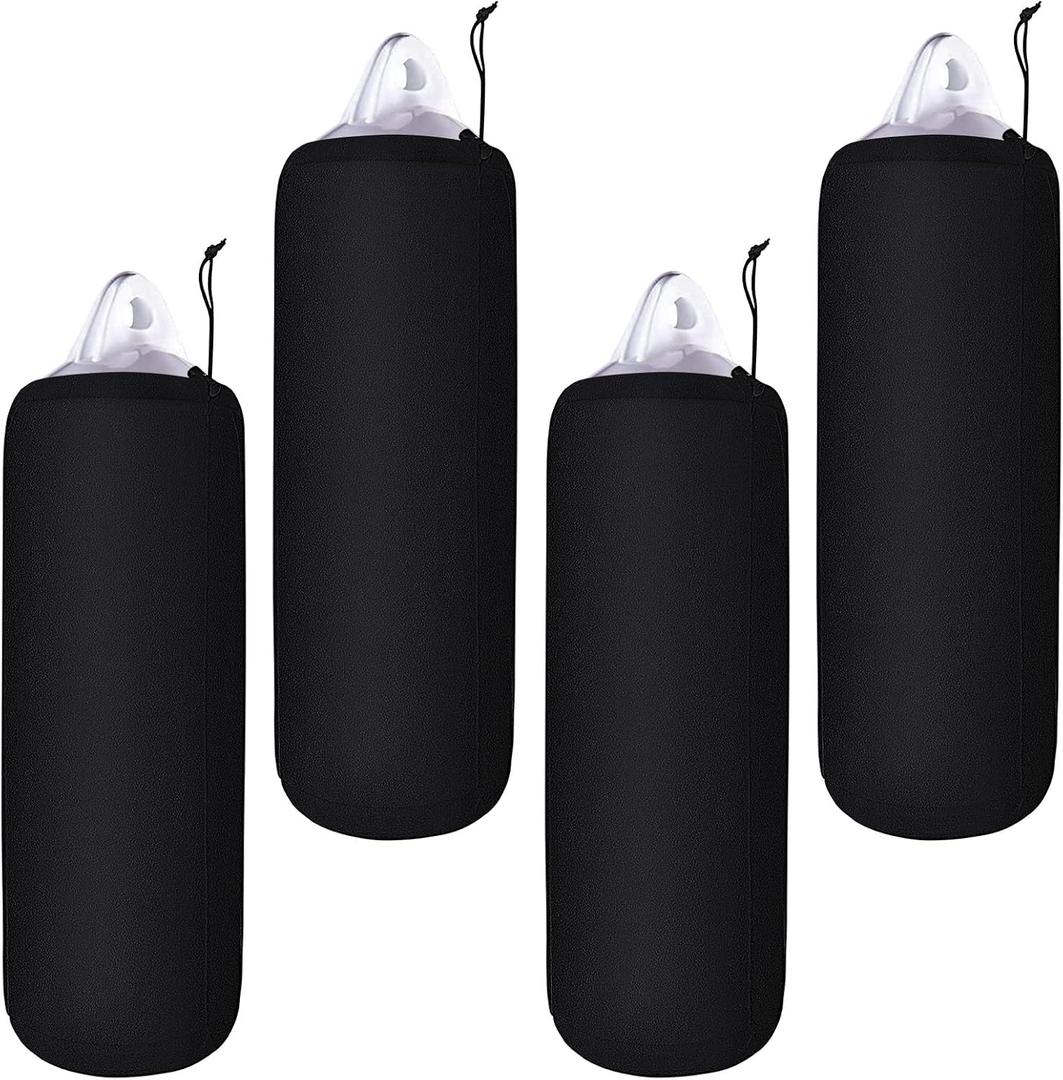 Woanger 4 Packs Boat Fender Cover 8" x 20" Fleece Marine Bumper Covers for Center Rope Tube Style Fenders (Boat Fender Not Included)