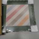 10x10 Picture Frame with Mat for 8x8, Wavy Edge Wooden Real Glass Photo Frame for Tabletop and Wall Hanging, Green, 1 Pack
