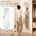 Leinuosen Full Length Acrylic Wall Mirror,Self Adhesive, 40" x 10", Arched