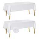Fokitut 2 Pack Waterproof Rectangle Tablecloth, 60x120 Inch,Stain Resistant and Wrinkle Polyester Table Cloth, Fabric Table Cover for Kitchen Dining, Wedding, Party, Holiday Dinner-White