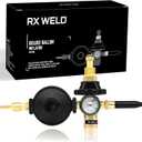 RX WELD Helium Tank Regulator Latex Balloon Filler Valve, CGA-580 Tank, Dual Latex And Foil Ballon Inflator (With Auto Foil Balloon Shut Off Valve)