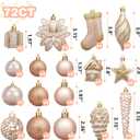 Christmas Balls Tree Ornament Set Shatterproof Assorted Hanging Decorations in a Hand-held Gift Package for Xmas Tree Decor72ct, Champange
