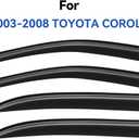 Window Visors Rain Guards Shield for 2003-2008 Toyota Corolla, Out-Channel Window Vent Wind Deflectors Visors Shades for 03-08 Corolla