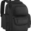 Mancro Diaper Bag Backpack, Multifunctional Dad Diaper Bag with 2 Side Insulated Pockets, Travel Water Resistant Baby Diaper Backpack for Men Women with Stroller Straps, Black (Large)