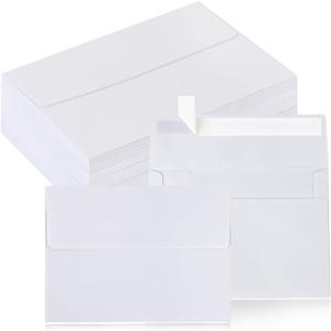 HappyHapi 100 Pack 4x6 White Envelopes - Self Seal for Invitations, Weddings, Photos, Greeting Cards, Mailing (A6)