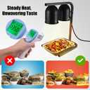 Heat Lamp for Food, with Two 250W Bulbs for Fast and Even Heating, Food Heat Lamp with Adjustable Height Stand, Commercial Food Warmer Lamp for Home, Fast Food Restaurant, Buffet, Bakery Black