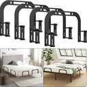 DELLAN Mattress Slide Stopper, Non-Slip Gripper Retainer Bar, Mattress Holder for 1.5"x 2.9" Metal Bed Frame to Prevent Sliding (4 Pack), Regular, Black