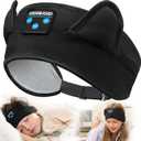 Kids Headphones Headband - Foldable with Adjustable Headband, 3.5 MM Jack for Online Learning, Plane, Travel, Tablet, iPad, Computer (Black)